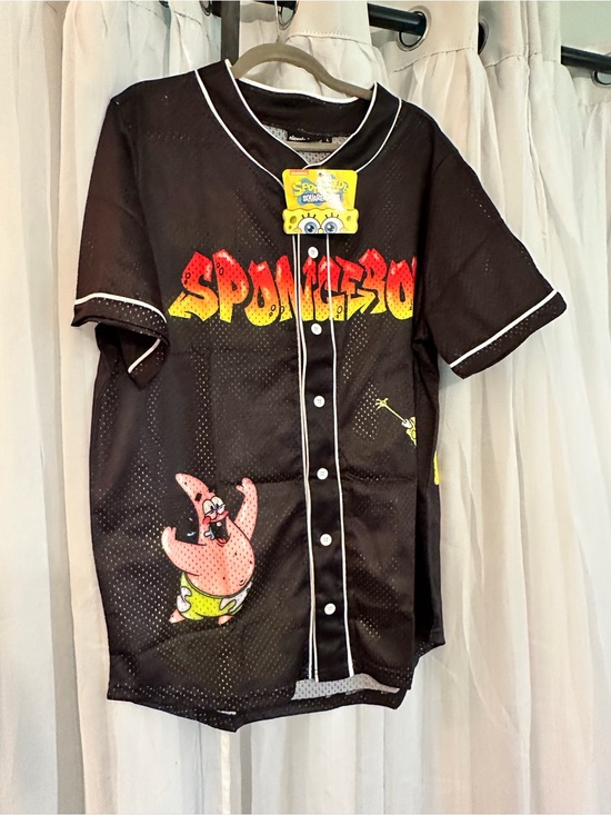 Nickelodeon Other - Nickelodeon SpongeBob Yellow & Black Mesh Graphic Jersey